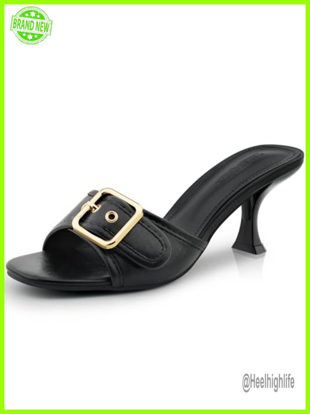 Kitten Heel Sandals Square Open Toe Slip On Buckle Mule Summer Party Office